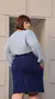 Saia Plus Size Lápis Secretária azul - ESTILO POPULAR