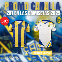 PROMO 2X1 EN ROSARIO CENTRAL: LA CAMISETA TITULAR 2025 + LA CAMISETA SUPLENTE 2025 - comprar online