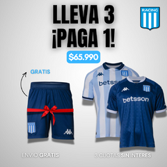 PROMO 3X1 EN RACING CLUB DE AVELLANEDA: LA CAMISETA TITULAR 2025 + LA CAMISETA SUPLENTE 2025 Y EL SHORT TITULAR DE REGALO! - comprar online