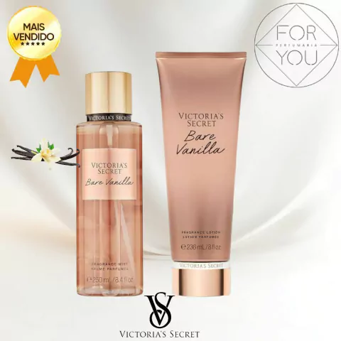 Kit Body Splah + Creme Hidratante Bare Vanilla Victoria's Secret 236ml+250ml