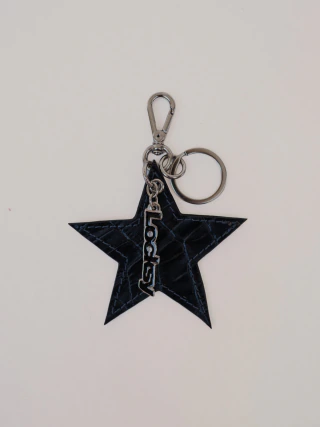 Star Keychain (Croco Deep Blue) - loja online