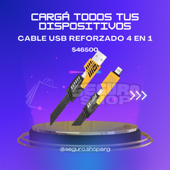 SUPER CABLE REFORZADO 4 EN 1 - NO NECESITAS TENER MÁS CABLES QUE ESTE