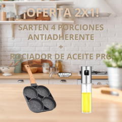 SARTEN 4 EN 1 ANTIADHERENTE + ROCIADOR DE ACEITE PRO (OFERTA 2X1)