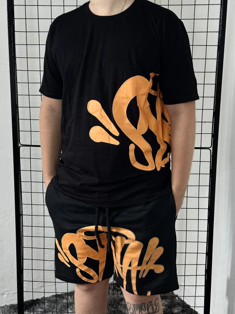 Conjunto Syna World Logo - Preto/Laranja