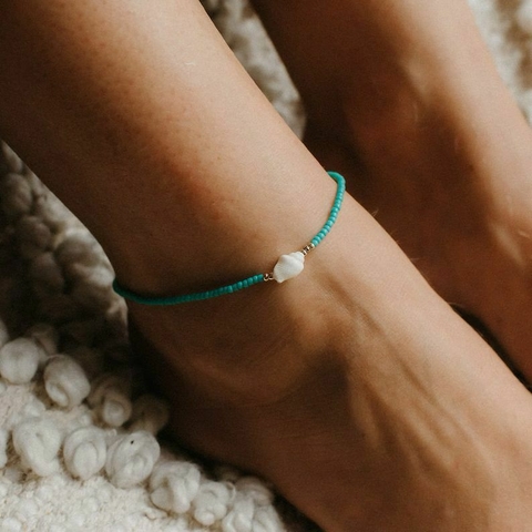 Tornozeleira Concha Azul - comprar online