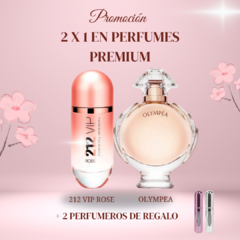 ¡Oferta 2x1 en Perfumes Premium! 212 VIP + OLYMPEA + 2 perfumeros de regalo