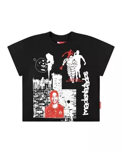 Camiseta Feminina Mad Enlatados Cidade Maluca Preta - comprar online