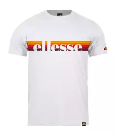 Camiseta Ellesse Logo Striped Branca - comprar online