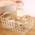 Canasto de metal con manija de bamboo - BLANCO - comprar online