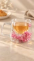 TAZA DOBLE VIDRIO C/FLORES 150ML - FUCSIA - comprar online