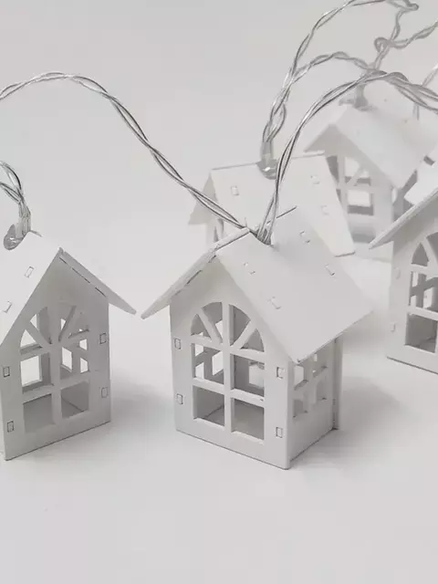 10 LUCES CASITA NAVIDEÑA WHITE