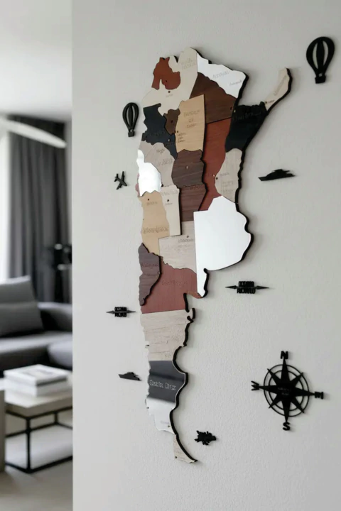 Argentina 3D en madera y espejo - comprar online