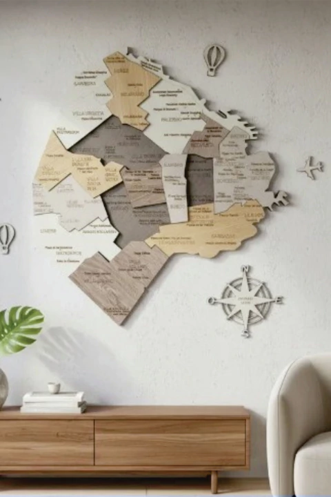 Cuadro Mapa Caba 3D en Madera - comprar online