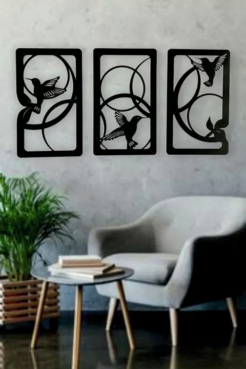 Cuadro triptico colibri