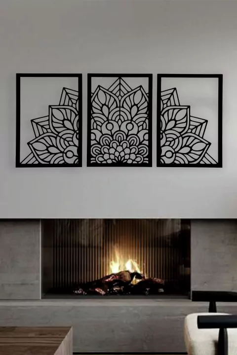 Cuadro triptico medio mandala