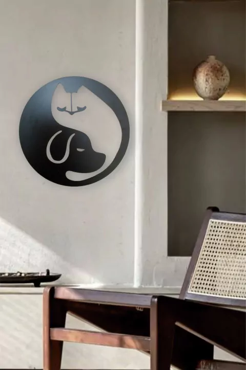 Cuadro perro y gato yin y yang