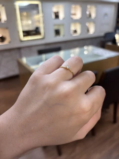 Anel Solitário em Ouro 18k 750