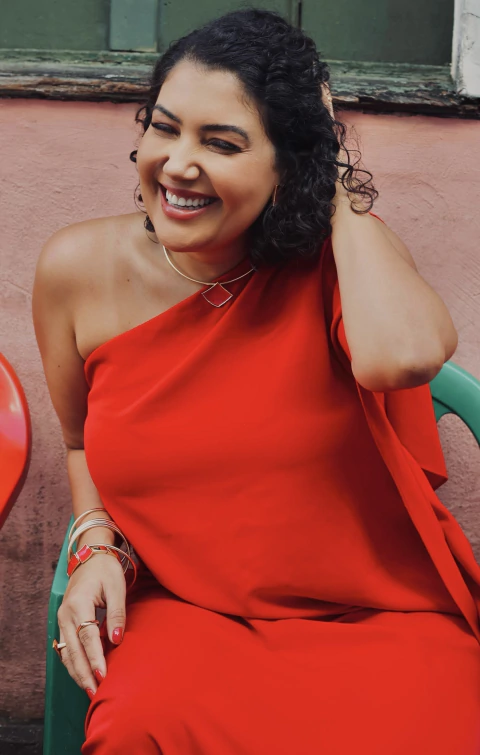 Colar geométrico vermelho - Banhado a ouro - comprar online