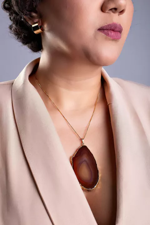 Colar Ágata marrom