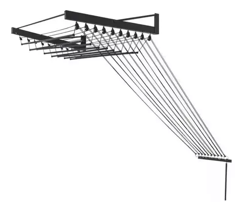 Varal de Parede Individual com 120 cm - 10 varetas