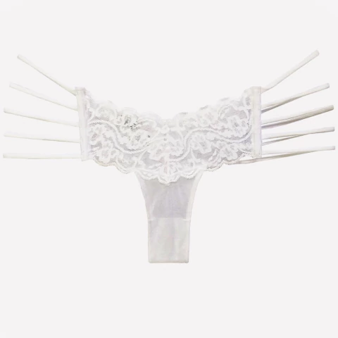 Calcinha Sensual A Vida Continua em Renda e Tule Branca Sensualle - comprar online