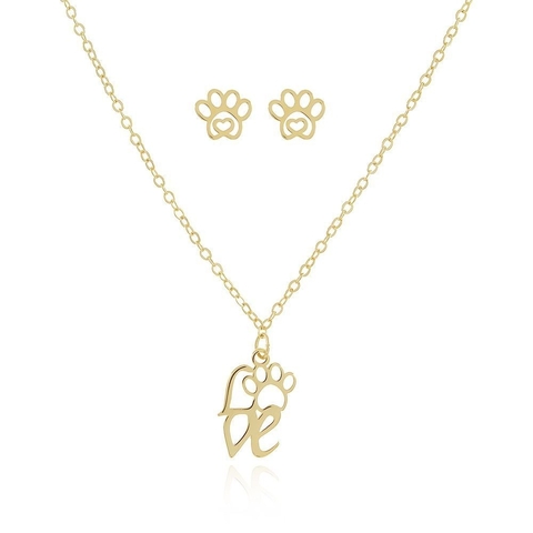 CONJUNTO COLAR E BRINCO LOVE PET - comprar online