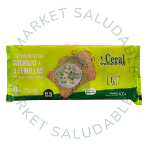 CERAL - Tostada de salvado sin sal 4 semillas X 400 GRS - comprar online
