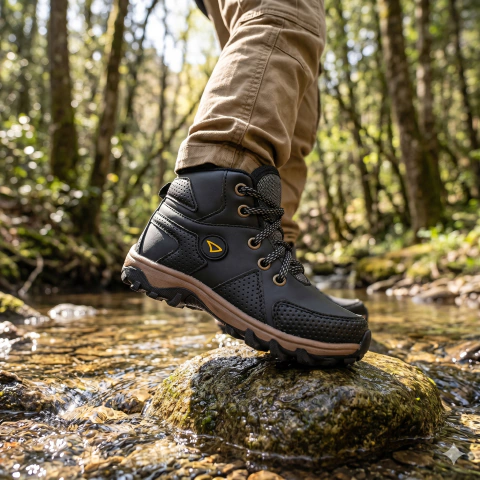 Zapatilla Outdoor, Seta, OLANKA, Kids, negro