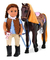 OG CABALLO PURASANGRE CON ACCESORIOS CRINES RUBIAS - Collage Kids