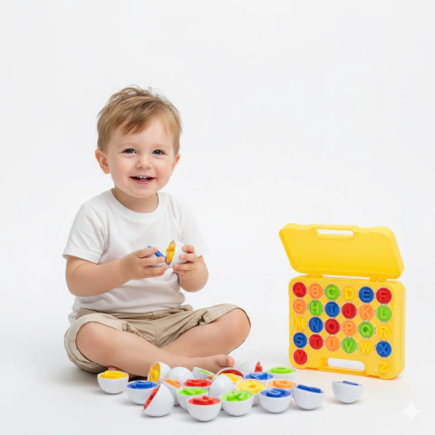 Huevos Didácticos Encastre Letras Abecedario Con Colores - comprar online