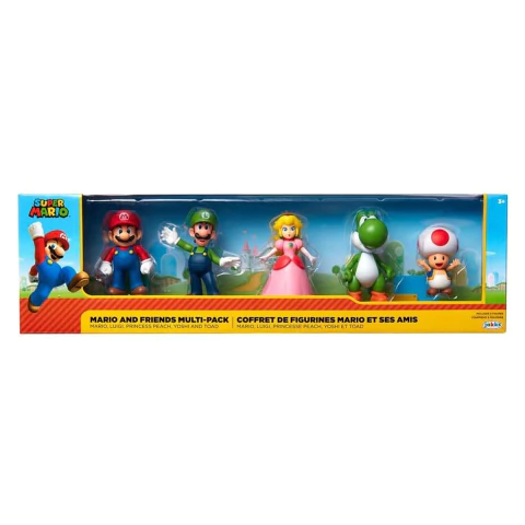 Super Mario Bros Figuras De Mario Y Sus Amigos Multipack x5