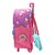 Mochila Con Carro Peppa Pig Arcoiris Violeta 12 Pulgadas en internet