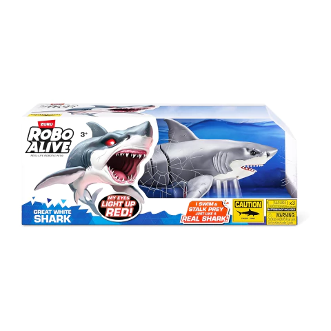 Robo Alive Tiburon Blanco Realista 35 CM Great White Shark