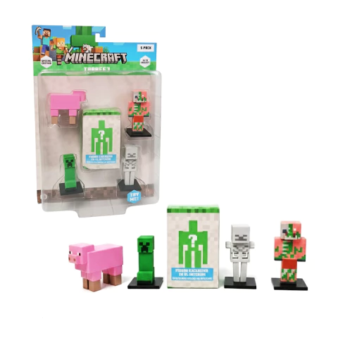 Minecraft Toppeez Set 5 Figuras Con Sorpresa Colecciónables