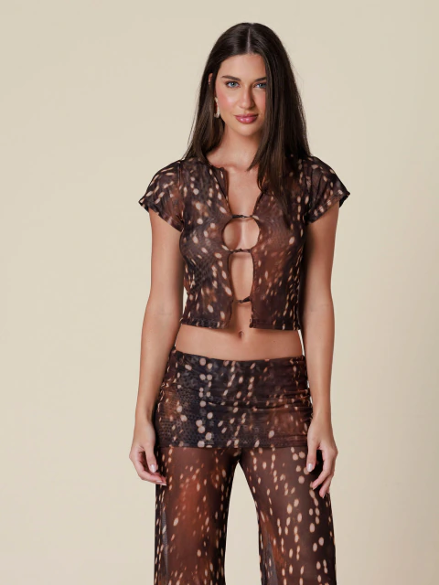 Blusa Solara Tule Estampada