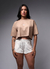 CUBE - Cropped Bege - comprar online