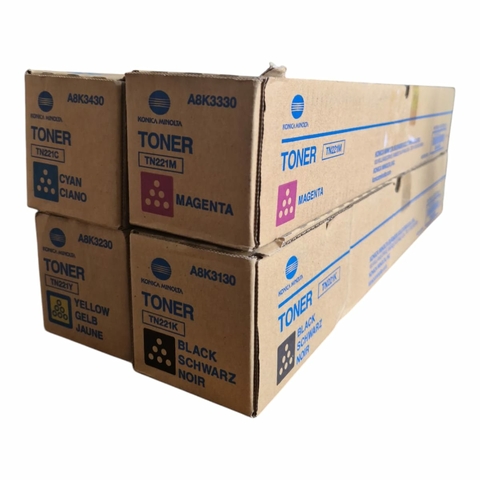 KIT TONER KONICA C227 / C287 TN221 | PRETO, CIANO, MAGENTA E AMARELO