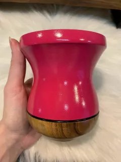 Imagem do 10 X Cuia Bicolor Fosca Para Chimarrão em Madeira GRAVADA Diversas Cores