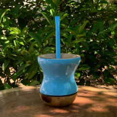 Kit Chimarrão: Cuia Bicolor + Bomba - comprar online