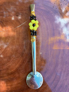 Bomba Inox Chimarrão Decorada Flor Pérola Diversas Cores - comprar online