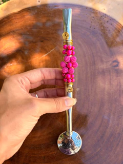 Bomba Inox Chimarrão Decorada Flor Pérola Diversas Cores na internet