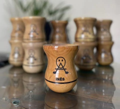 10 X Cuia de Madeira Envernizada GRAVADA - comprar online