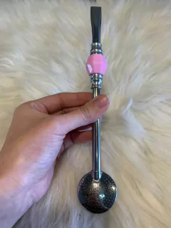 Bomba de Chimarrão Inox Com Pedra Colorida Sem Rosca - loja online