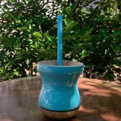 Kit Chimarrão: Cuia Bicolor + Bomba - InemoChimas