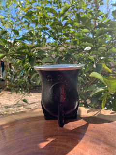 Imagem do Cuia de Chimarrão Porongo Torpedo Bocal Inox Colorida + Tapa Erva