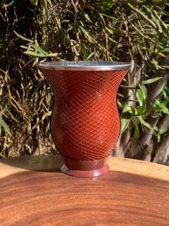 Cuia Colorida de Porongo Revestida em Material Sintético TRANÇADA na internet