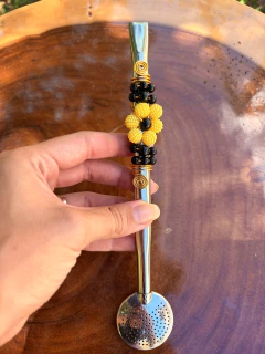 Bomba Inox Chimarrão Decorada Flor Pérola Diversas Cores na internet