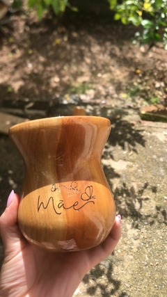 Cuia de Madeira Gravada: ESPECIAL MÃES - loja online