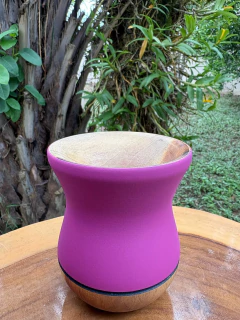 Cuia Bicolor Fosca Para Chimarrão em Madeira Diversas Cores - loja online