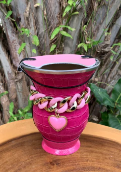 Kit chimarrão: Cuia de Porongo Revestida em Sintético Crocô + Pulseira Luxo + Tapa Erva - comprar online